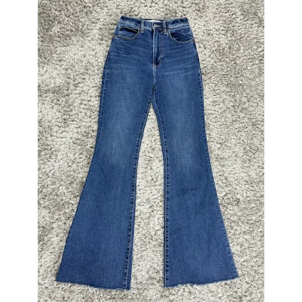 Abercrombie & Fitch The Flare Jeans Women’s Size 0/25 Blue Denim Boho High Rise